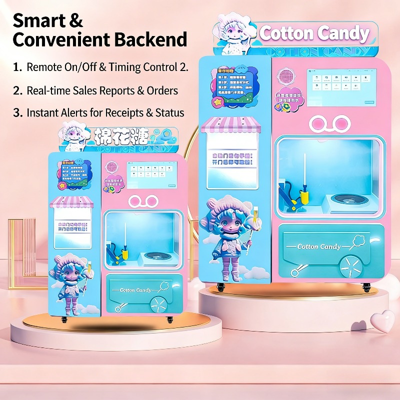 FOB Automatic Cotton Candy Ven - مراجعة Vending Machine Qr Code وسعره