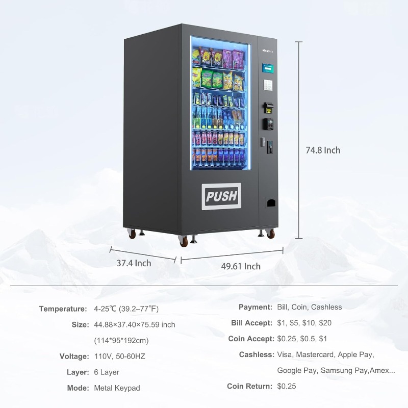 Customized Large 60 Slots Snac - مراجعة Bill Acceptor Vending وسعره